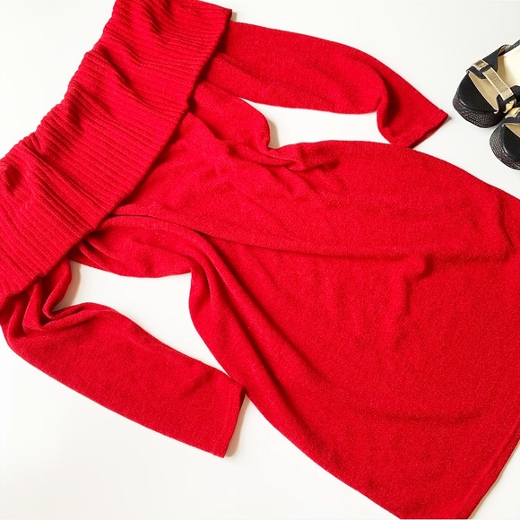 Fashion Nova Dresses & Skirts - NWT FASHION NOVA Red Off Shoulder Sweater Dress